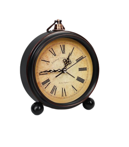 Retro Silent Non-Ticking Desktop Alarm Clock-Roman Number